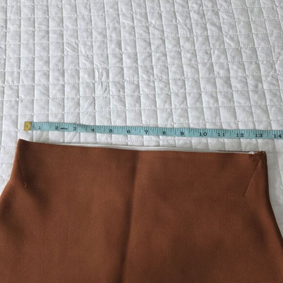 Brown Bandage Pencil Skirt High Waist Stretchy Fitted, M - Picture 6 of 7